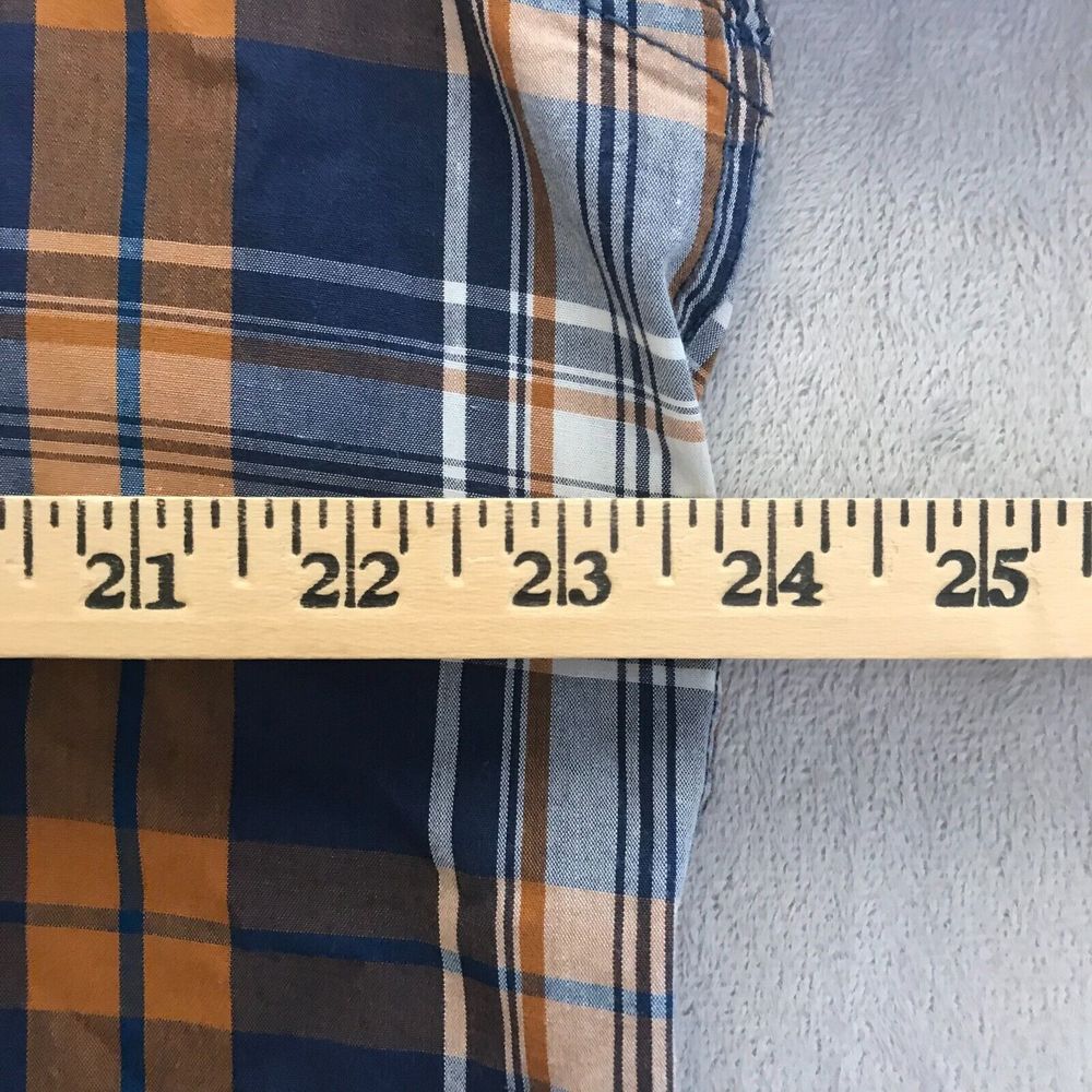 Red Head Pearl Snap Western Shirt Mens Large Blue Brown Plaid Long Sleeve Cowboy - Picture 6 of 8